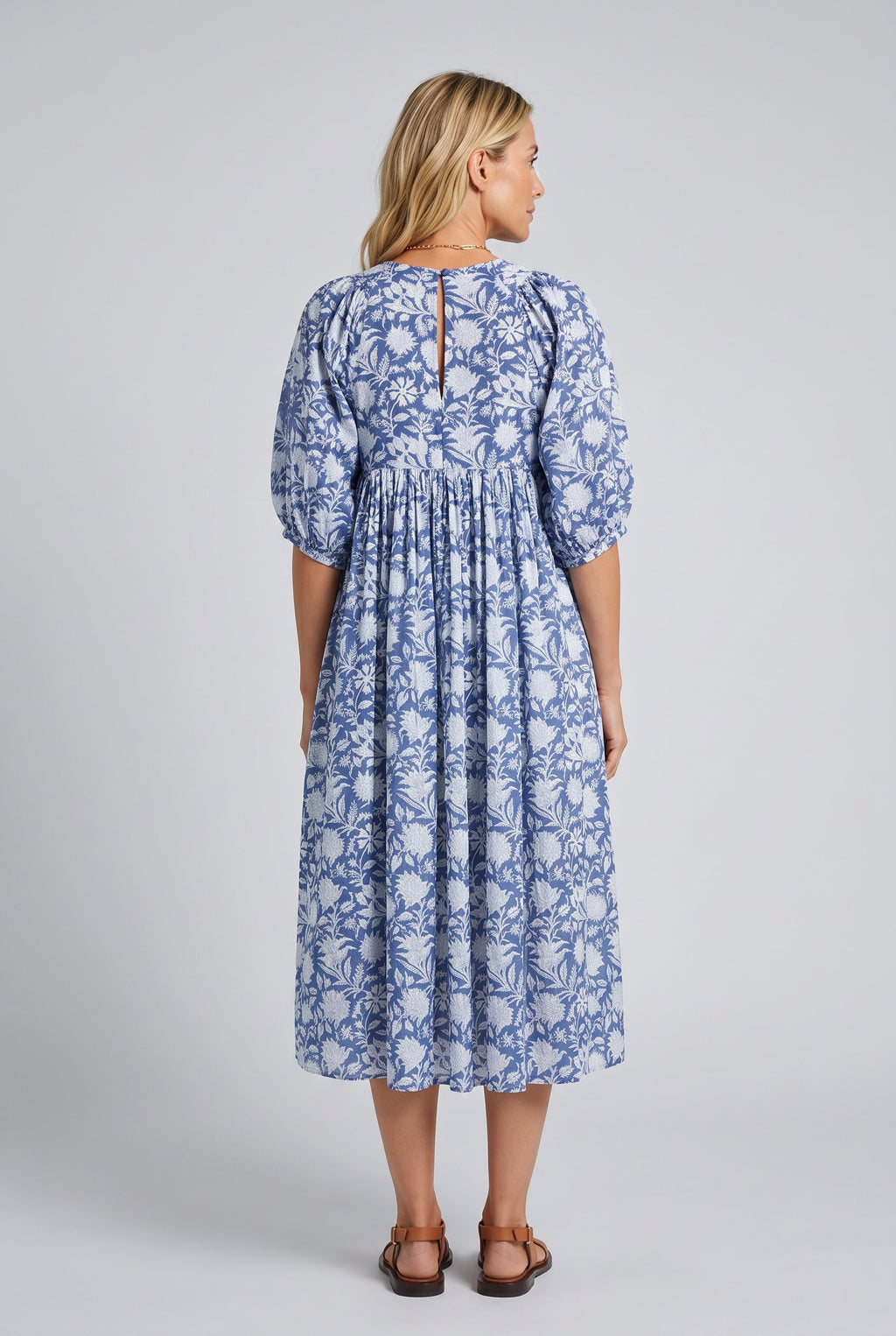 Selene | Floral Print Boho Midi Dress
