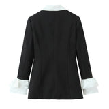 Floral Sleeve Detail Blazer Jacket for Women