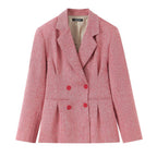 Chic Women's Herringbone Blazer Jacket