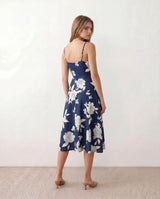 Xenia | Spaghetti Strap Floral Midi Dress