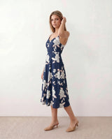 Xenia | Spaghetti Strap Floral Midi Dress
