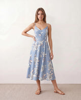 Xenia | Spaghetti Strap Floral Midi Dress