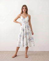 Xenia | Spaghetti Strap Floral Midi Dress