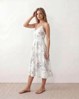 Xenia | Spaghetti Strap Floral Midi Dress