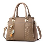 Women Handbags Tassel PU Totes Bag Top-handle Embroidery Crossbody Bag Shoulder Bag Lady Simple Style Hand Bags
