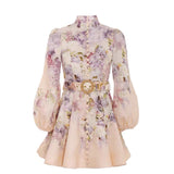 Romy | Floral Linen-Blend Mini Dress