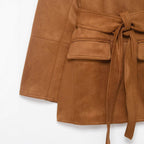 women's suede blazer coat