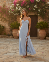 Caliste | Midi Dress with Ruffle Slit