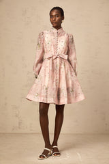 Ellie | Crystal Embellished Floral Print Mini Dress
