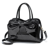 Fashion Women Handbags Tassel PU Totes Bag Top-handle Embroidery Bag Shoulder Bag Lady Simple Style Crocodile Pattern