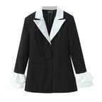 Floral Sleeve Detail Blazer Jacket for Women