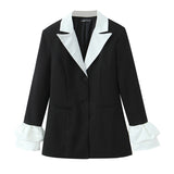 Floral Sleeve Detail Blazer Jacket for Women