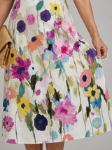 Florie | Floral Print Sleeveless Midi Dress