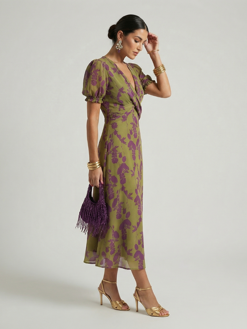 Adriana | Relaxed Floral Print Midi Dress