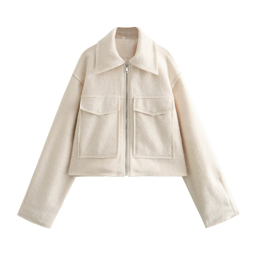 Women's Short Wool Blend Jacket Coat
