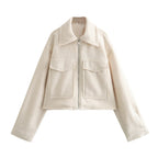 Women's Short Wool Blend Jacket Coat