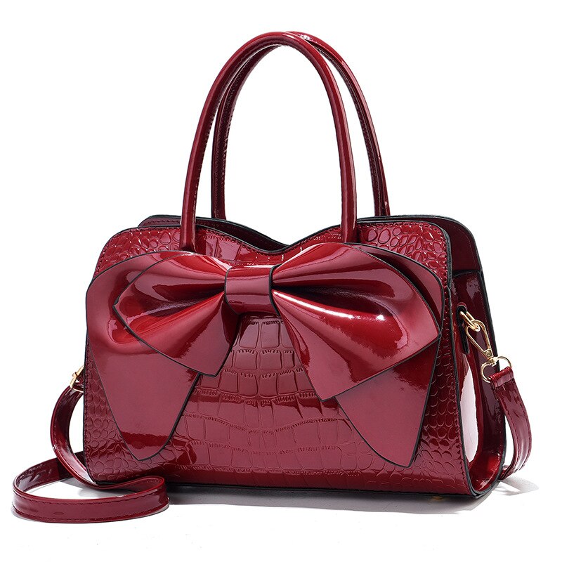 Fashion Women Handbags Tassel PU Totes Bag Top-handle Embroidery Bag Shoulder Bag Lady Simple Style Crocodile Pattern