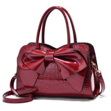 Fashion Women Handbags Tassel PU Totes Bag Top-handle Embroidery Bag Shoulder Bag Lady Simple Style Crocodile Pattern