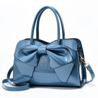 Fashion Women Handbags Tassel PU Leather Totes Bag Top-handle Embroidery Bag Shoulder Bag Lady Simple Style Crocodile Pattern