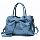 Fashion Women Handbags Tassel PU Totes Bag Top-handle Embroidery Bag Shoulder Bag Lady Simple Style Crocodile Pattern