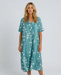 Isolde | Short Sleeve Floral Midi Dress