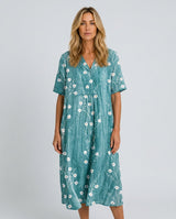 Isolde | Short Sleeve Floral Midi Dress
