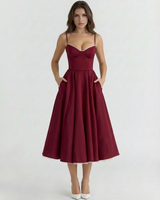 Adeline | Corset Bodice Tulle Midi Dress