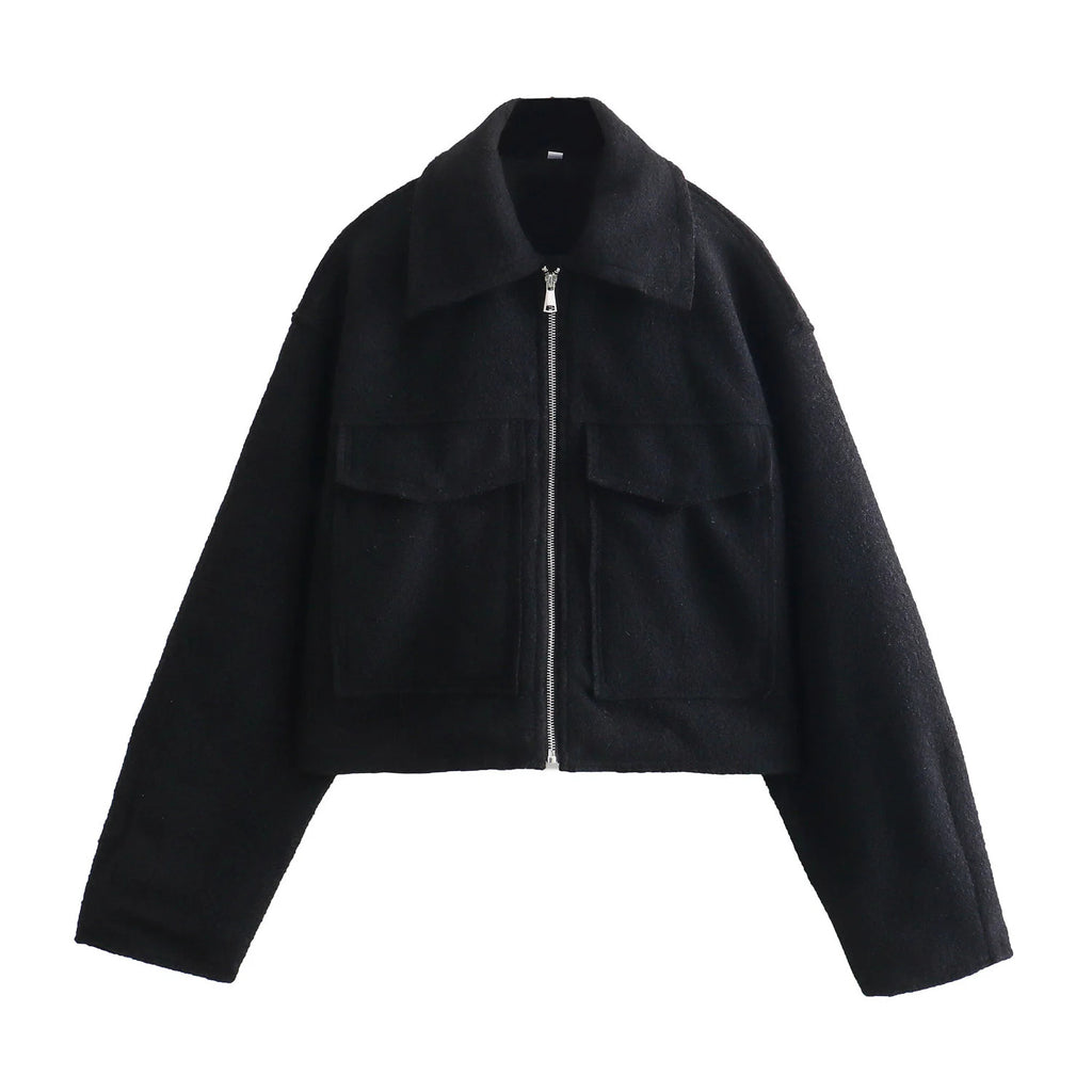 Women's Short Wool Blend Jacket Coat