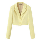Pure Color Long Sleeve Short Blazer Jacket
