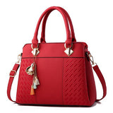 Women Handbags Tassel PU Totes Bag Top-handle Embroidery Crossbody Bag Shoulder Bag Lady Simple Style Hand Bags