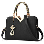 Fashion Women Handbags Leather Totes Bag Top-handle Embroidery Crossbody Bag Shoulder Bag Lady Simple Style Hand Bags