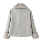 Women's Casual Wool Blend Coat Versatile Outerwear