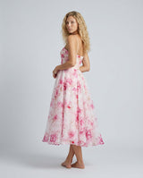 Rosalie | Ruched Floral A-Line Midi Dress
