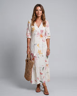 Sienna | Boho Floral Print Midi Dress