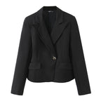 Chic Irregular Collar Back Cut-Out Blazer Jacket for Women