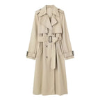 Long Trench Coat Women Double Breasted Women's Fashion Windbreakers Long Sleeve Woman Trench Coat Autumn Outerwear
