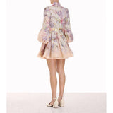 Romy | Floral Linen-Blend Mini Dress