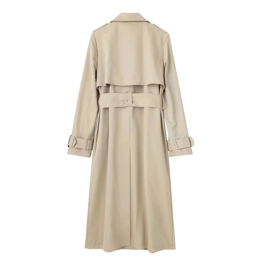 Long Trench Coat Women Double Breasted Women's Fashion Windbreakers Long Sleeve Woman Trench Coat Autumn Outerwear