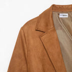 women's suede blazer coat