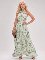 Saskia | Floral Print Flowing Skirt Midi Dress