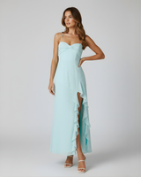 Caliste | Midi Dress with Ruffle Slit