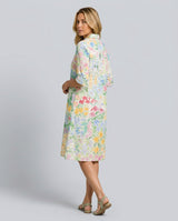 Leontine | Floral Print Collared Knee-Length Midi Dress