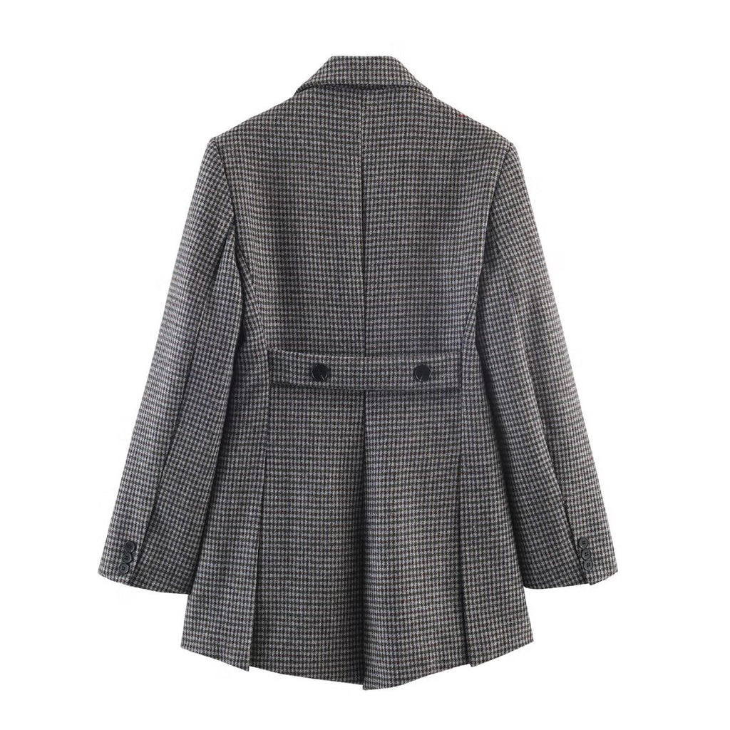 Chic Asymmetrical Plaid Blazer for Women
