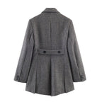 Chic Asymmetrical Plaid Blazer for Women