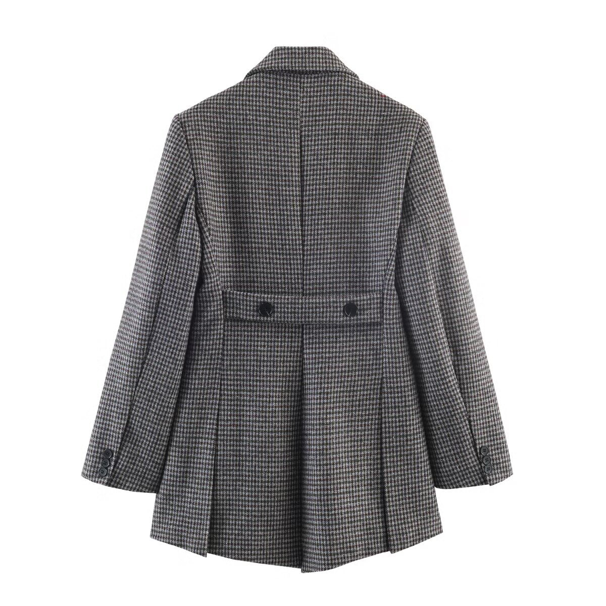 Chic Asymmetrical Plaid Blazer for Women