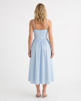 Noor | Spaghetti Strap Lace-Up Midi Dress