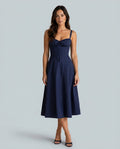 Renata | Floral Corset Lace-Up Midi Dress