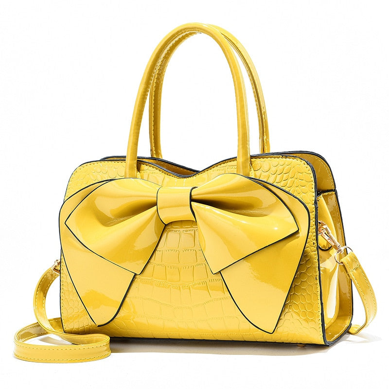 Fashion Women Handbags Tassel PU Leather Totes Bag Top-handle Embroidery Bag Shoulder Bag Lady Simple Style Crocodile Pattern