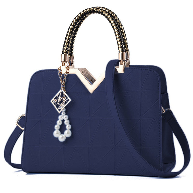 Fashion Women Handbags Leather Totes Bag Top-handle Embroidery Crossbody Bag Shoulder Bag Lady Simple Style Hand Bags