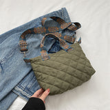 Casual Handbag Simple Shoulder Bag Stylish Crossbody Bag Quilted Korean Style Tote Bag